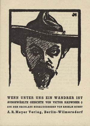 Lot 3322, Auction  101, Hadwiger, Victor, Wenn unter uns ein Wanderer ist