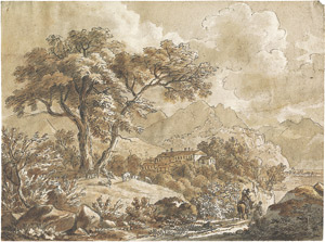Lot 6366, Auction  105, Anckarsvärd, Johann August Graf von, Landschaft bei Belaggio am Lago di Como. 