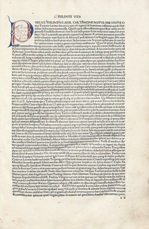 Lot 1033, Auction  106, Terentius Afer, Publius, Comoediae. Hain 15392