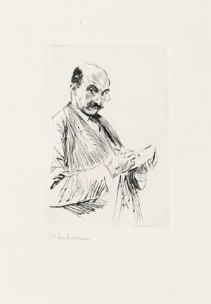 Lot 8169, Auction  107, Liebermann, Max, Selbstbildnis, stehend und zeichnend