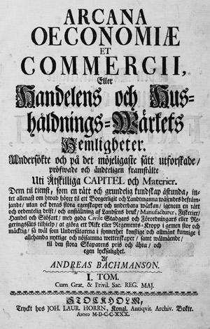 Los 1483 - Nordencrantz, Andreas - Arcana oeconomiae et commerci - 0 - thumb