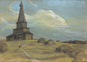 Los 8088 - Glazunov, Ilya - Holzkirche in russischer Sommerlandschaft - 0 - thumb
