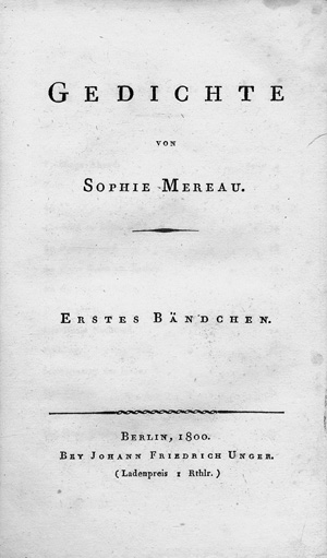 Lot 2102, Auction  123, Mereau, Sophie, Gedichte + Beigabe
