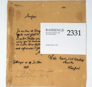 Lot 2331, Auction  123, Kästner, Abraham Gotthelf, Brief 1756