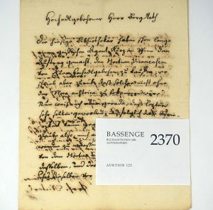 Lot 2370, Auction  123, Winterl, Jacob Joseph, Brief 1789 an Nicolaus von Jacquin