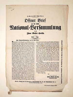 Los 420 - Hersch, Isaac Moses - Offener Brief an die hohe National-Vesrammlung. Berlin, S. Löwenherz, 1848 - 0 - thumb