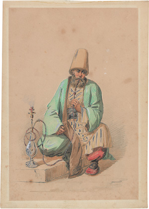 Lot 437, Auction  125, Türkische Derwische, Zwei Ottomanen-Figurenstudien. Mitte des 19. Jahrhunderts