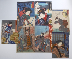 Los 516 - Bijin-ga - Sammlung von 36 Ukiyo-e Farbholzschnitten verschiedener Künstler. Tokio 1831-1866 - 1 - thumb