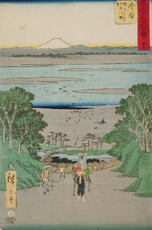 Los 534 - Hiroshige, Ando Ichiryusai - Nummer 25. Blick auf den Oi-Fluss vom Abhang bei Kanaya. Tokio 1855 - 0 - thumb