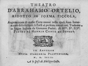 Lot 761, Auction  125, Ortelius, Abraham, Theatro d'Abraham Ortelio, ridotto. Antwerpen, Philippe Galle, 1593. - Erste Ausgabe der verkleinerten Version von "Theatrum orbis terrarum" im Querformat