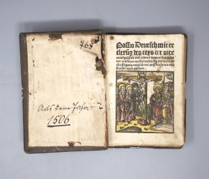 Los 764 - Passio Deutsch - mit erclerung des texs der vier ewangelisten. Leipzig, Martin Landsberg, 1506. - Nicht im VD16 - 2 - thumb