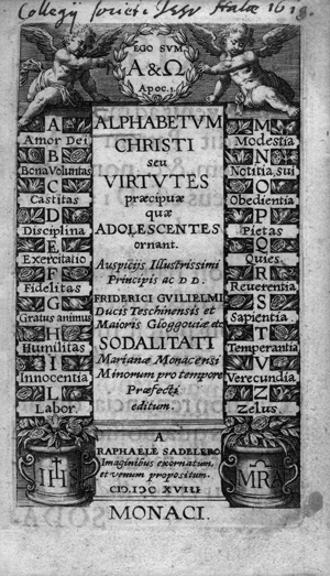 Lot 830, Auction  125, Niess, Johannes, Alphabetum Christi ... (Alphabetum Diaboli). München, Bergs Witwe für Raphael Sadeler, 1618. - Seltene erste Ausgabe seines Erstlingswerks