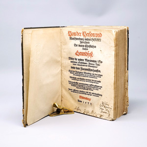 Lot 847, Auction  125, Von der Person, und Menschwerdung unsers Herrn Jhesu Christi (...). Wittenberg, Hans Lufft, 1571. - Erste Ausgabe aus der Offizin von Hans Lufft
