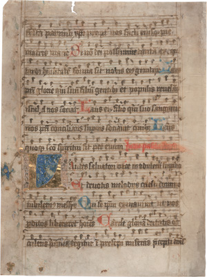 Lot 1009, Auction  125, Laudes salvatori, Einzelblatt aus einer lateinischen Choralhandschrift