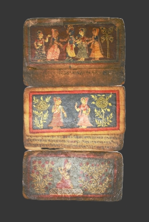 Los 1090 - Krishna Legende - Devanagari-Handschrift. Fragment einer indischen Miniaturen-Handschrift. Wohl Nordindien 19. Jahrhundert  - 1 - thumb