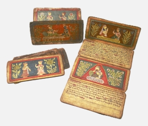 Los 1090 - Krishna Legende - Devanagari-Handschrift. Fragment einer indischen Miniaturen-Handschrift. Wohl Nordindien 19. Jahrhundert  - 2 - thumb