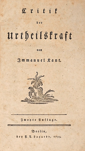 Los 1777 - Kant, Immanuel - Critik der Urtheilskraft. Berlin, F. T. Lagarde, 1793. - Zweite autorisierte Ausgabe - 0 - thumb