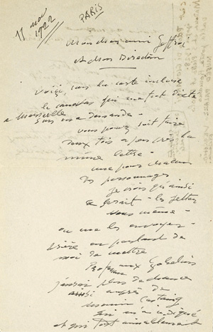 Lot 2123, Auction  125, Bourdelle, Antoine, Brief an Gustave Geffroy. 1922