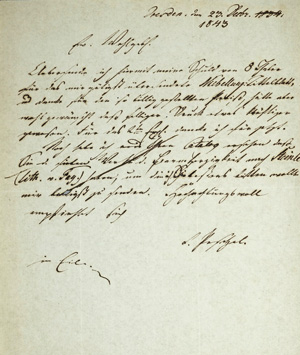 Lot 2143, Auction  125, Peschel, Carl Gottlieb, Brief an einen Kunsthändler. 1843