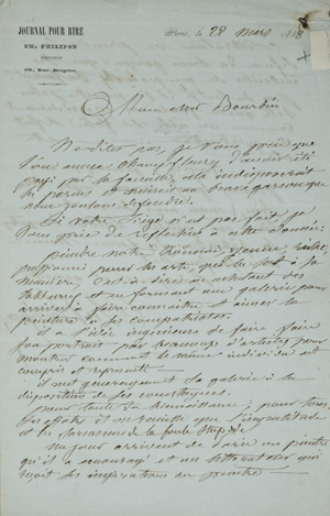 Lot 2144, Auction  125, Philipon, Charles, Brief an Gustave Bourdin. 1858