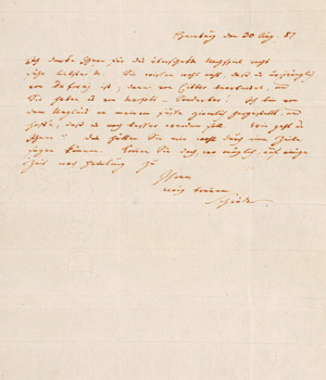 Lot 2183, Auction  125, Schröder, Friedrich Ludwig, Brief an einen Dramatiker. 1787