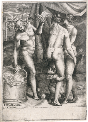 Los 5030 - Bonasone, Giulio - Bacchus zeigt Venus, Amor und einer weiteren Göttin die Weintrauben - 0 - thumb