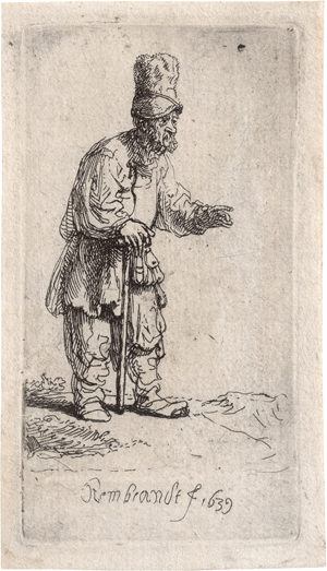 Los 5194 - Rembrandt Harmensz. van Rijn - Bauer mit hoher Mütze, auf einen Stock gelehnt - 0 - thumb