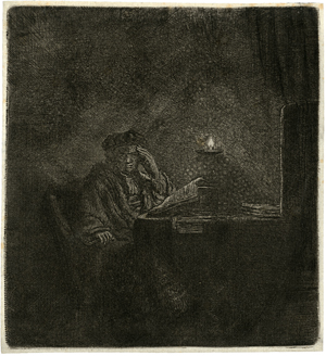 Los 5195 - Rembrandt Harmensz. van Rijn - Nachdenkender Mann bei Kerzenschein - 0 - thumb