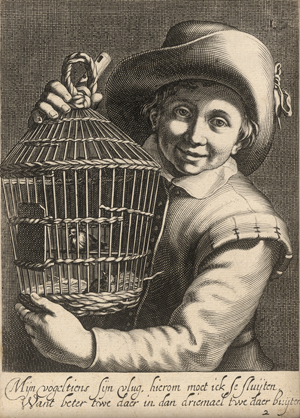 Los 5487 - Bloemaert, Cornelis - Junge mit Vogelkäfig und Flöte - 0 - thumb