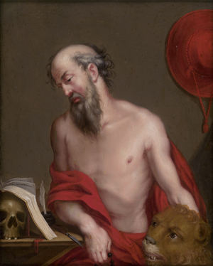Los 6008 - Flämisch - Anfang 17. Jh. Der hl. Hieronymus mit dem Löwen beim Studium - 0 - thumb