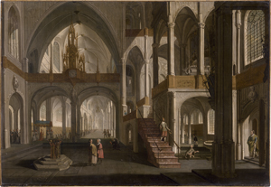 Los 6009 - Flämisch - 17./18. Jh. Blick in das Innere einer gotischen Kirche mit einer Prozession - 0 - thumb