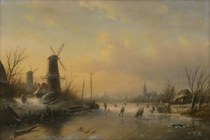 Los 6068 - Spohler, Jan Jacob Conrad - Winterlandschaft mit Schlittschuhläufern - 0 - thumb