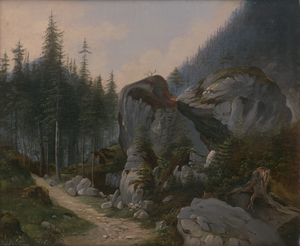 Los 6081 - Österreichisch - um 1840 . Felsige Waldlandschaft  - 0 - thumb
