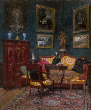 Los 6185 - Vetter, Charles - Salon eines Kunstsammlers mit Gemälden, chinesischen Vasen und einer Menora - 0 - thumb