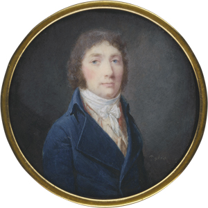 Los 6374 - Dubois, Frédéric - Miniatur Portrait eines jungen Mannes in blauer Jacke  - 0 - thumb