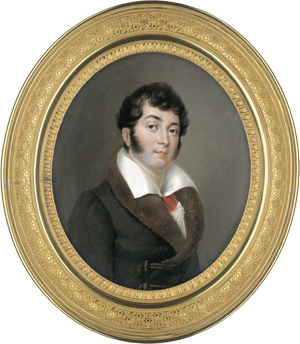 Los 6387 - Pasquier d. J. - Miniatur Portrait eines jungen Mannes mit hellbraunem Pelzkragen - 0 - thumb
