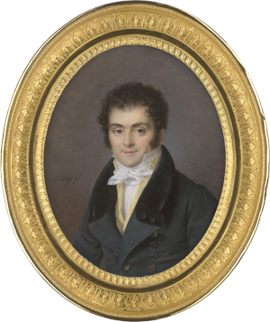 Los 6388 - Singry, Jean-Baptiste - Miniatur Portrait eines jungen Mannes mit gelber Weste und dunkler Jacke - 0 - thumb