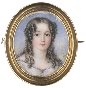Los 6389 - Autissier, Louis-Marie - Miniatur Portrait eines Mädchens in weißem Kleid - 0 - thumb