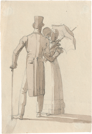 Los 6546 - Dänisch - um 1800. Elegantes Paar bei der Promenade - 0 - thumb