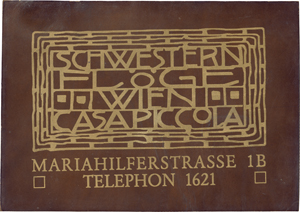 Los 6574 - Modesalon Schwestern Flöge - Werbeschild "Schwestern Flöge Modesalon" - 0 - thumb