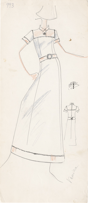 Los 6654 - Lagerfeld, Karl - Modezeichnung (Langes Kleid) - 0 - thumb