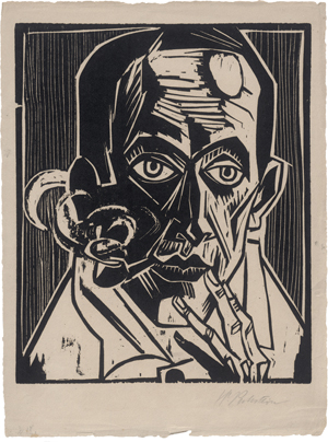 Los 7071 - Pechstein, Hermann Max - Selbstbildnis mit Pfeife - 0 - thumb