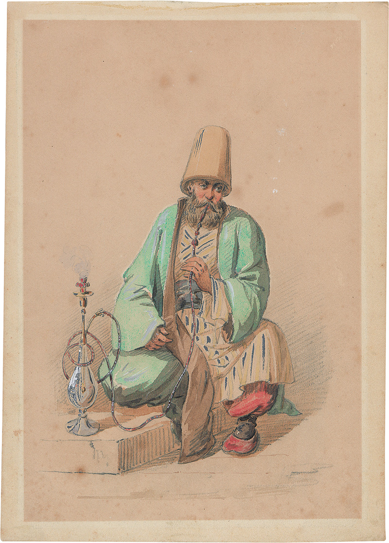 Lot 437, Auction  125, Türkische Derwische, Zwei Ottomanen-Figurenstudien. Mitte des 19. Jahrhunderts