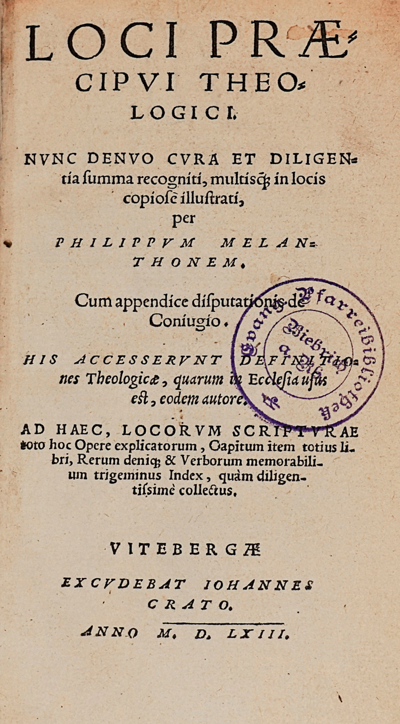 Lot 754, Auction  125, Melanchthon, Philipp, Loci praecipui theologici. Wittenberg, J. Krafft, 1563. Posthume Wittenberger Ausgabe