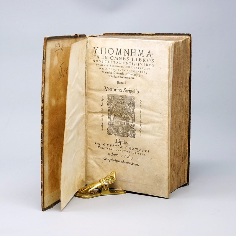 Lot 843, Auction  125, Strigel, Victorin, Hypomnemata (graece) in omnes libros Novi Testamenti. Leipzig Ernst Vögelin, 1565