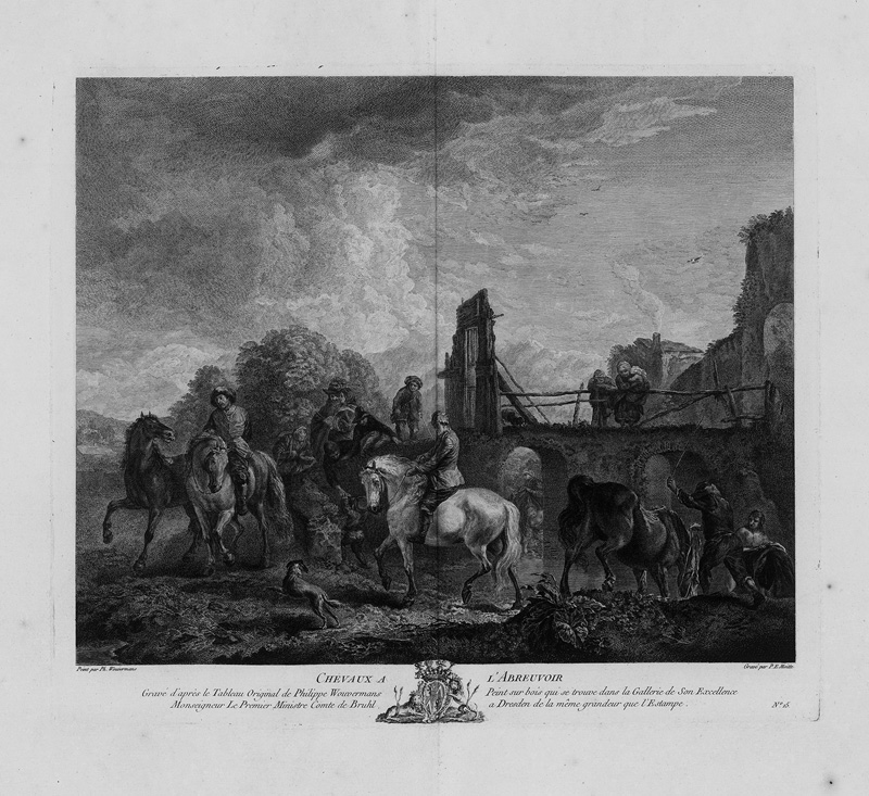 Lot 856, Auction  125, Brühl, Heinrich, Recueil d'estampes gravées d’àprez les tableaux de la Galerie et du Cabinet. Dresden, G. C. Walther, 1754