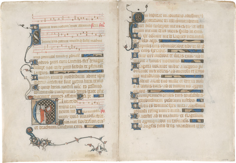 Lot 1008, Auction  125, Cantate Domino, Doppelblatt einer liturgischen Handschrift auf Pergament