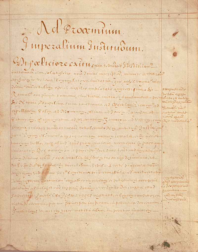 Lot 1044, Auction  125, Justinianus, In libros quatuor institutionum Imperialium annotate