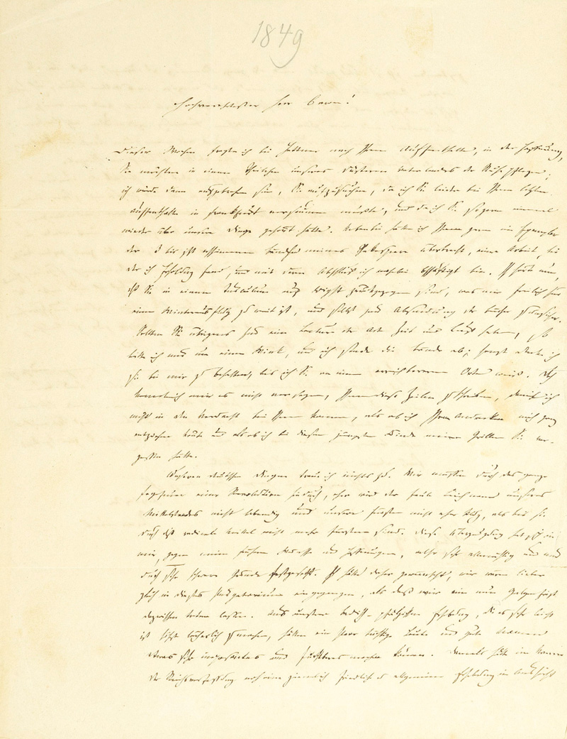 Lot 2013, Auction  125, Gervinus, Georg Gottfried, Brief an Christian Friedrich von Stockmar. 1849