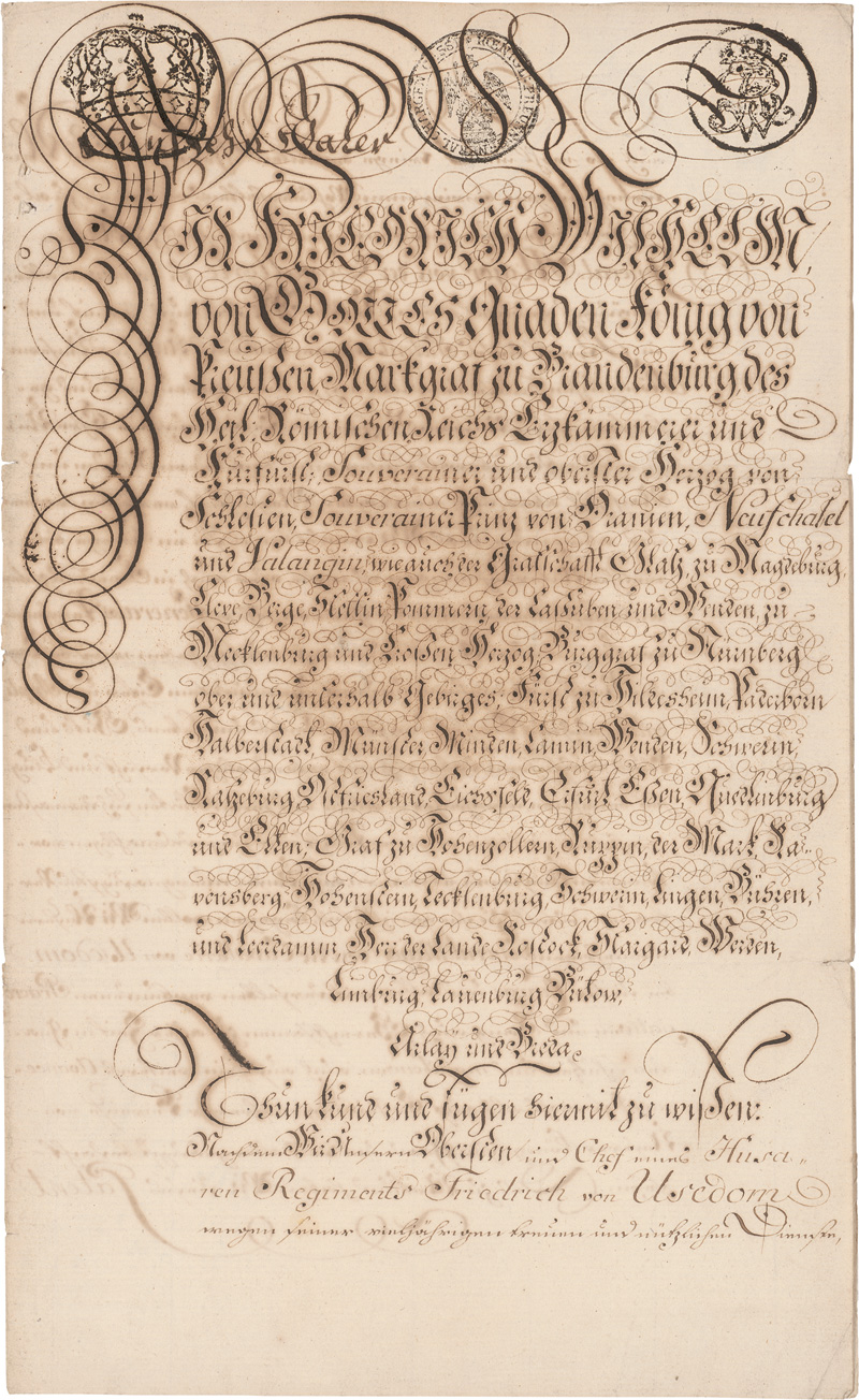 Lot 2099, Auction  125, Friedrich Wilhelm III., König von Preußen, Beförderung zum Generalmajor